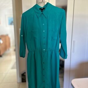 IZ Teal Button-Up Dress